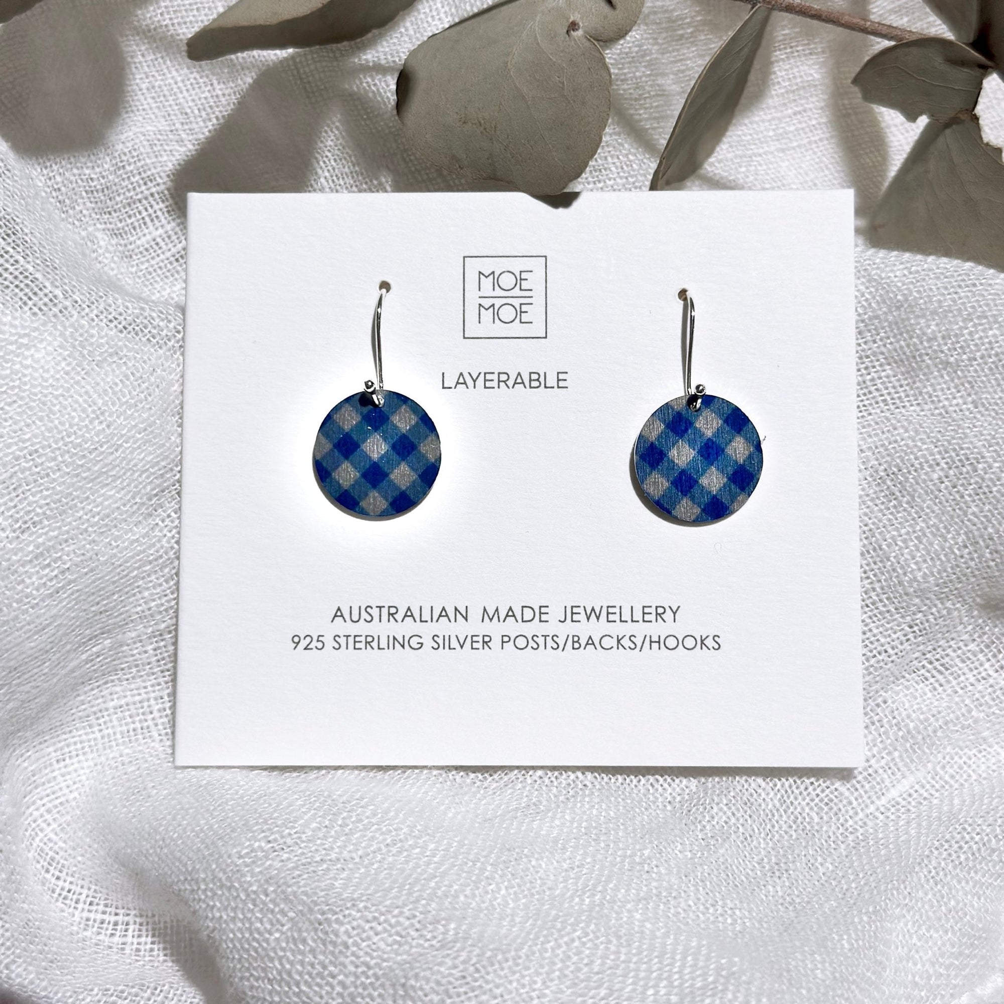 Blue Gingham Circle Drop