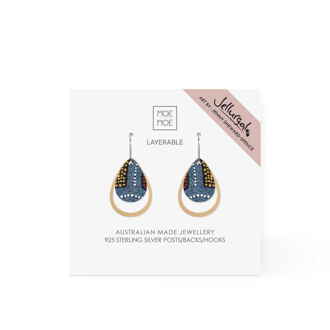 Jellurgal Paroo Layered Iconic Outline Drop Earring