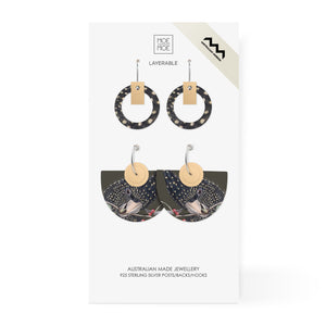 Native Birds Black Cockatoo Bell Halo Pack Earring