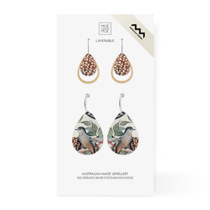 Native Birds Feather & Cuckoo Duo Tears Pack Earring
