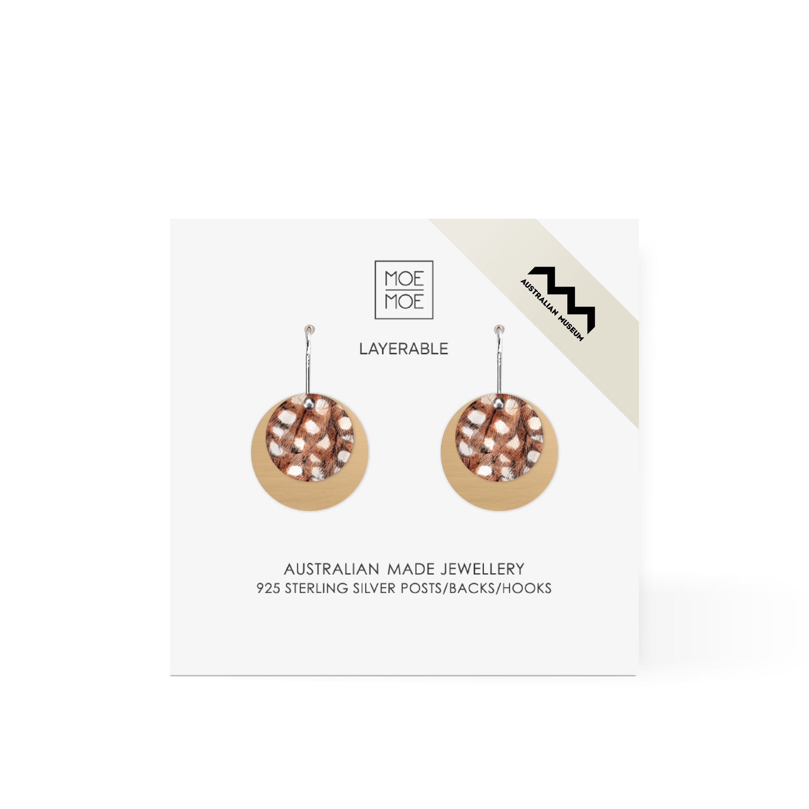 Native Birds Feather & Cuckoo Layered Circle Drop Earring