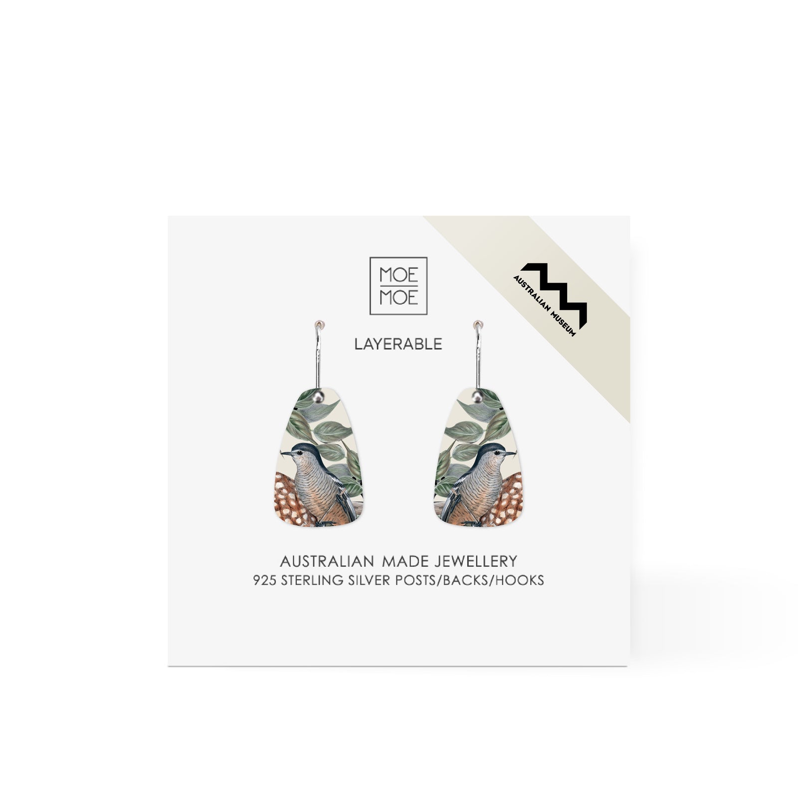 Native Birds Feather & Cuckoo Small Summit Drop  Earring