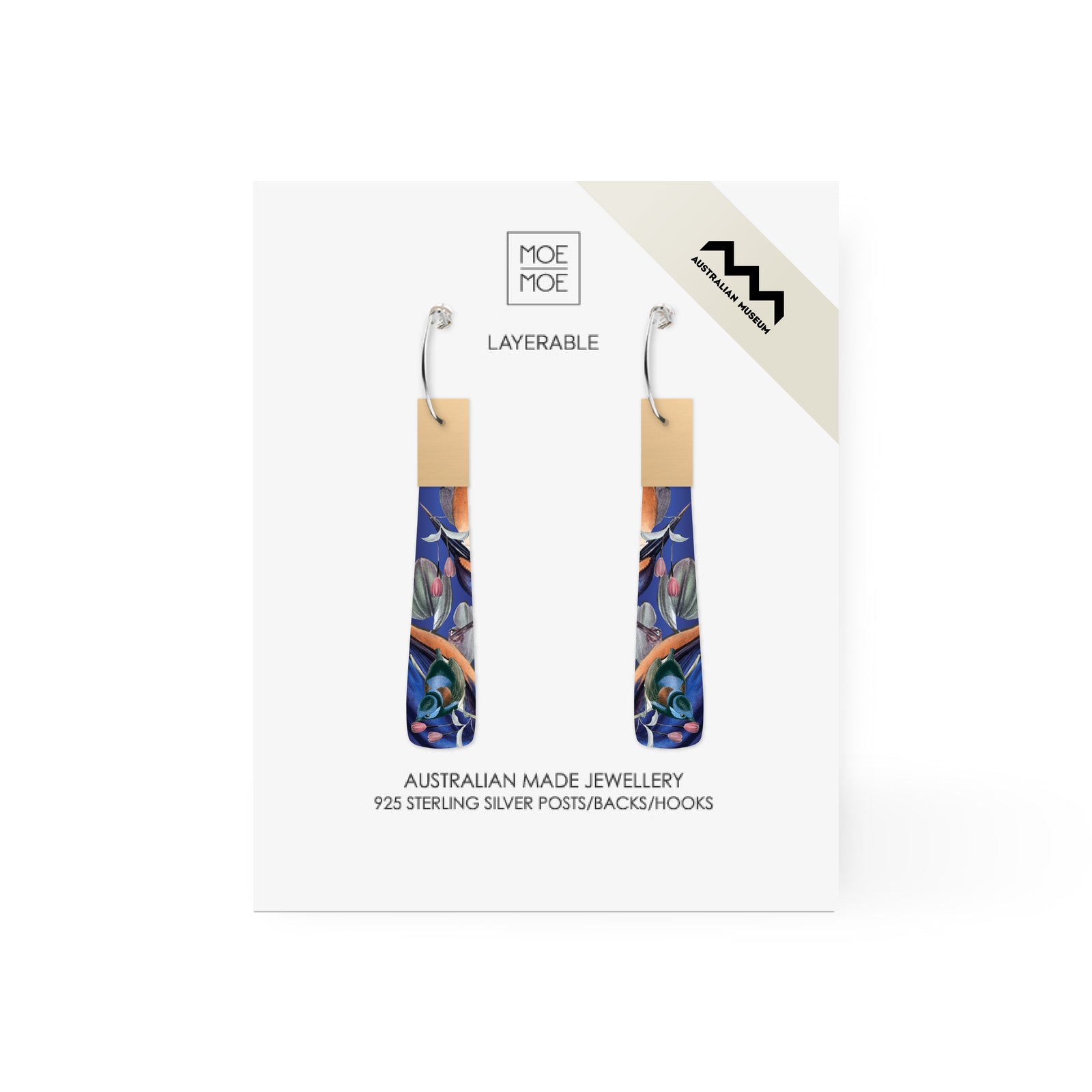 Native Birds Kingfisher Blue Beacon Hoop Earring