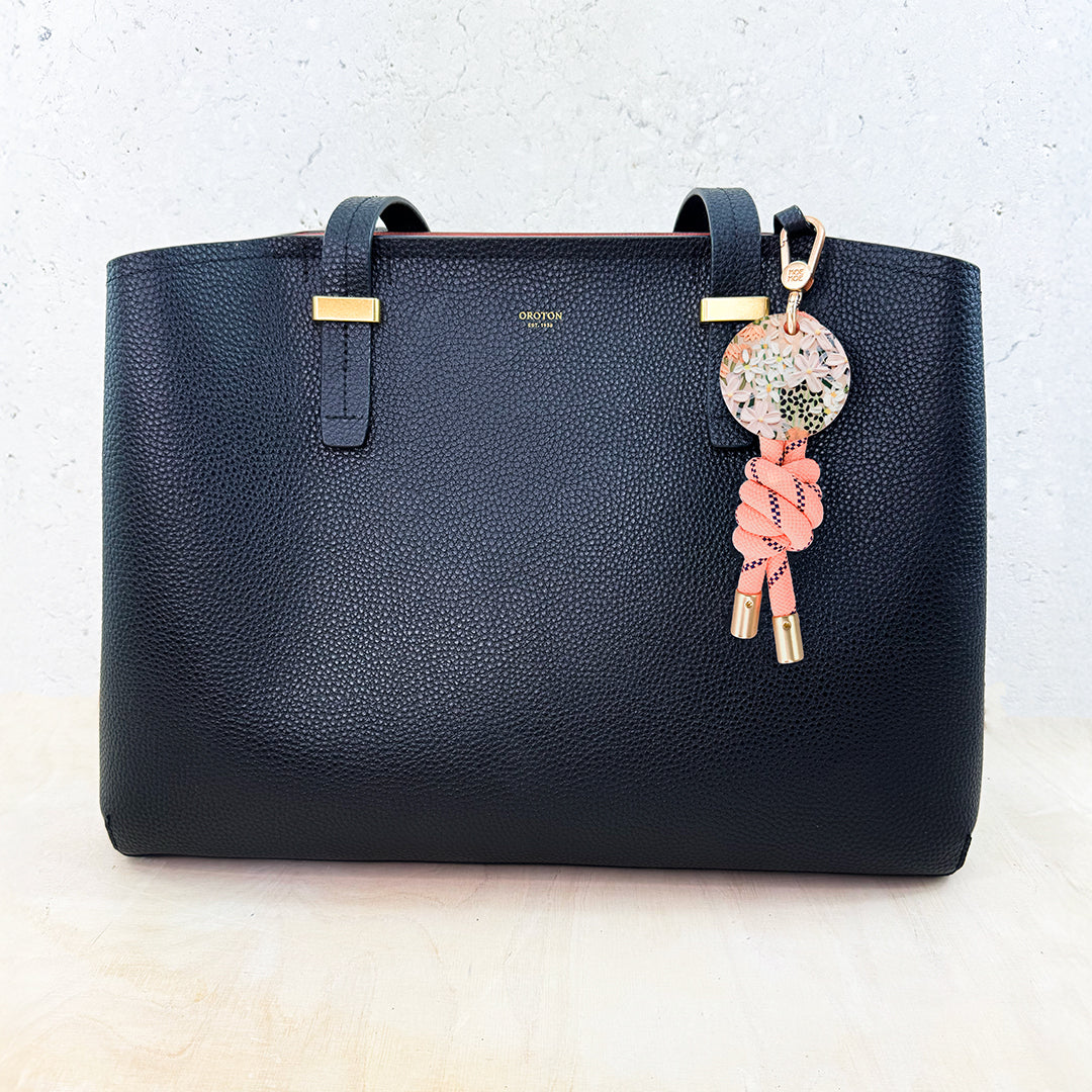 Keyring Floral Wild Child Coral