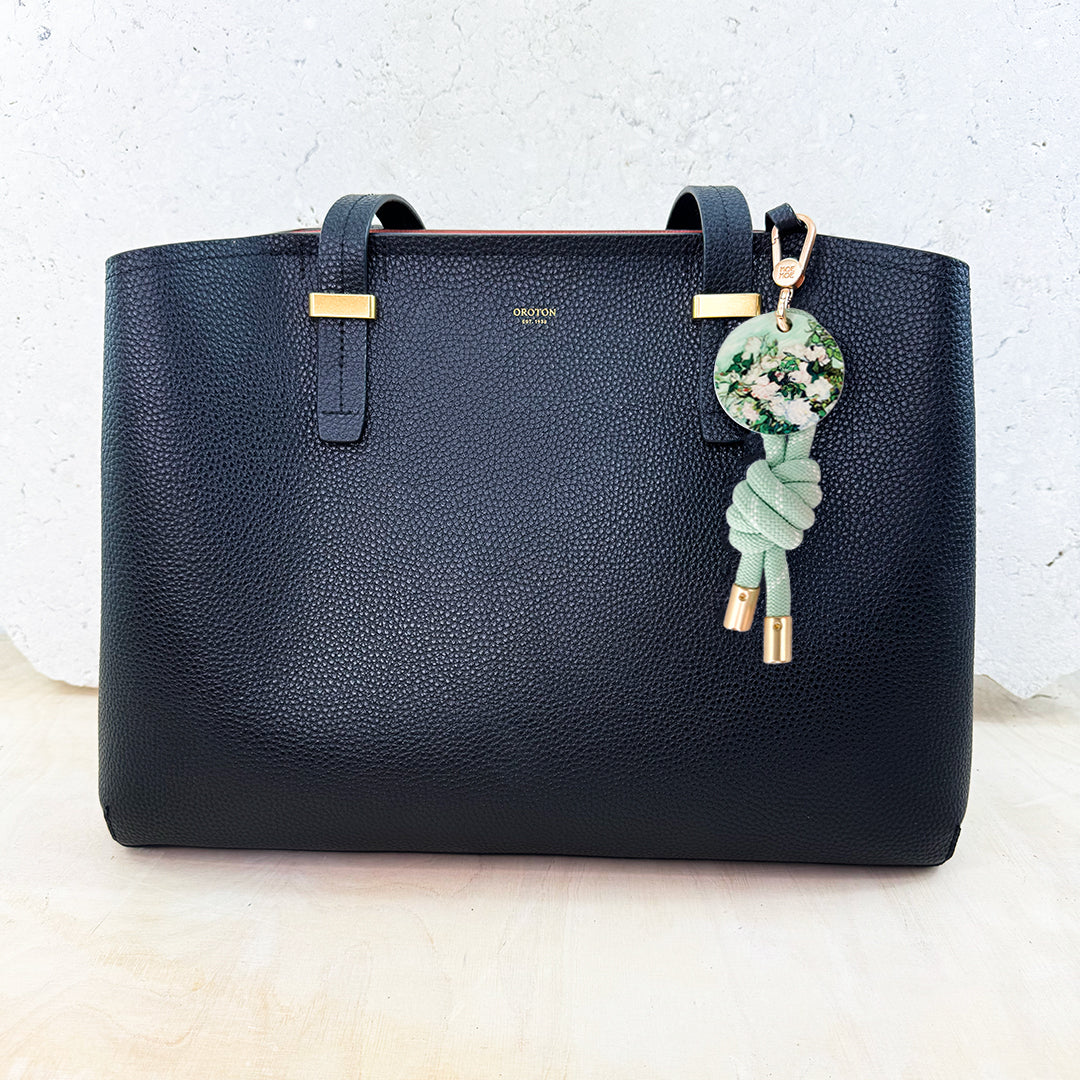 Keyring Floral Roses Mint