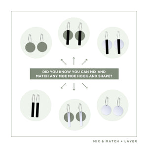Earth&Stone Olive Orbit Bar Stack Hoop Earrings
