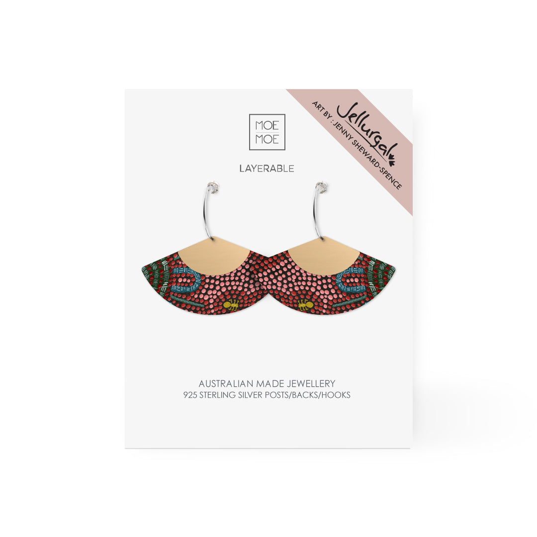 Jellurgal Generations Layered Fan Hoop Earring