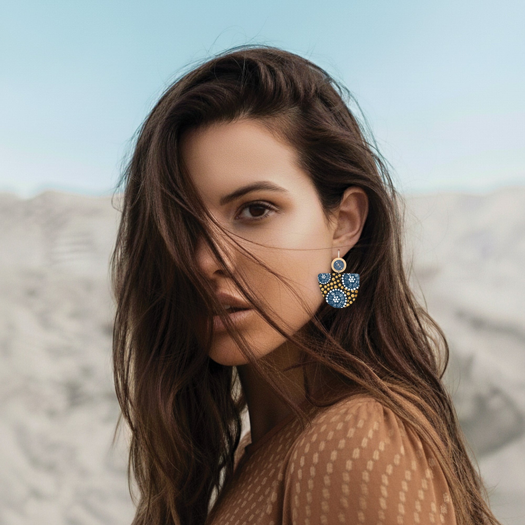 Jellurgal Paroo Large Bell Circle Drop Earring