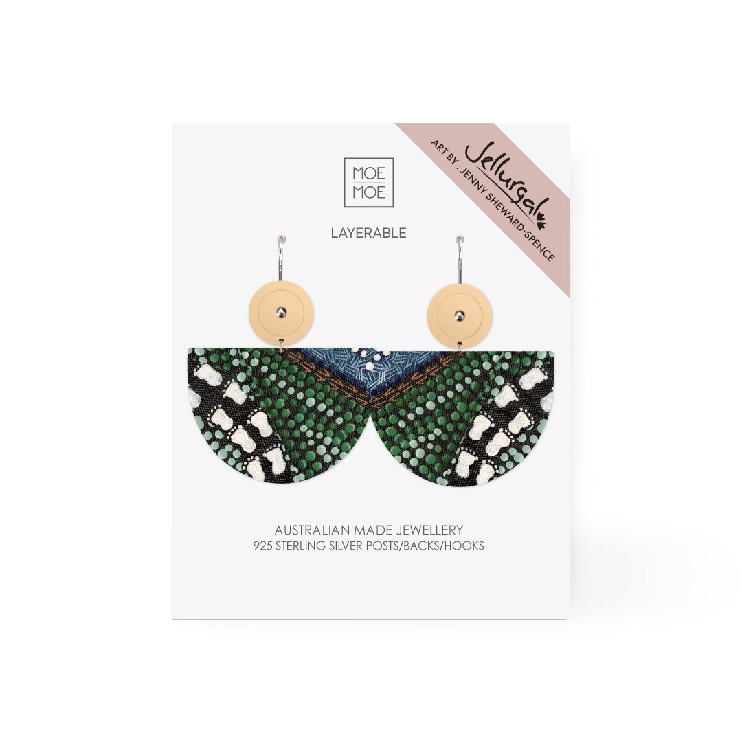 Jellurgal Songlines Large Bell Circle Drop Earring