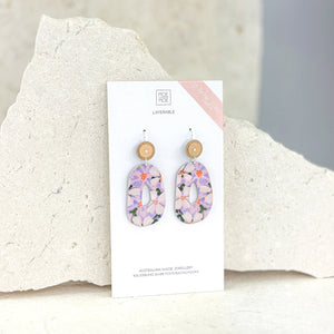 Kelsie Rose Floating Florals Organic Oval Drop Earrings