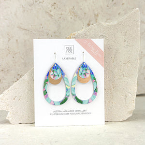 Kelsie Rose Petals Layered Outline Tear Drop Earrings