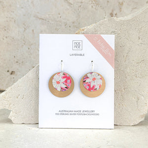 Kelsie Rose Power Pink Layered Large Circle Drop Earrings