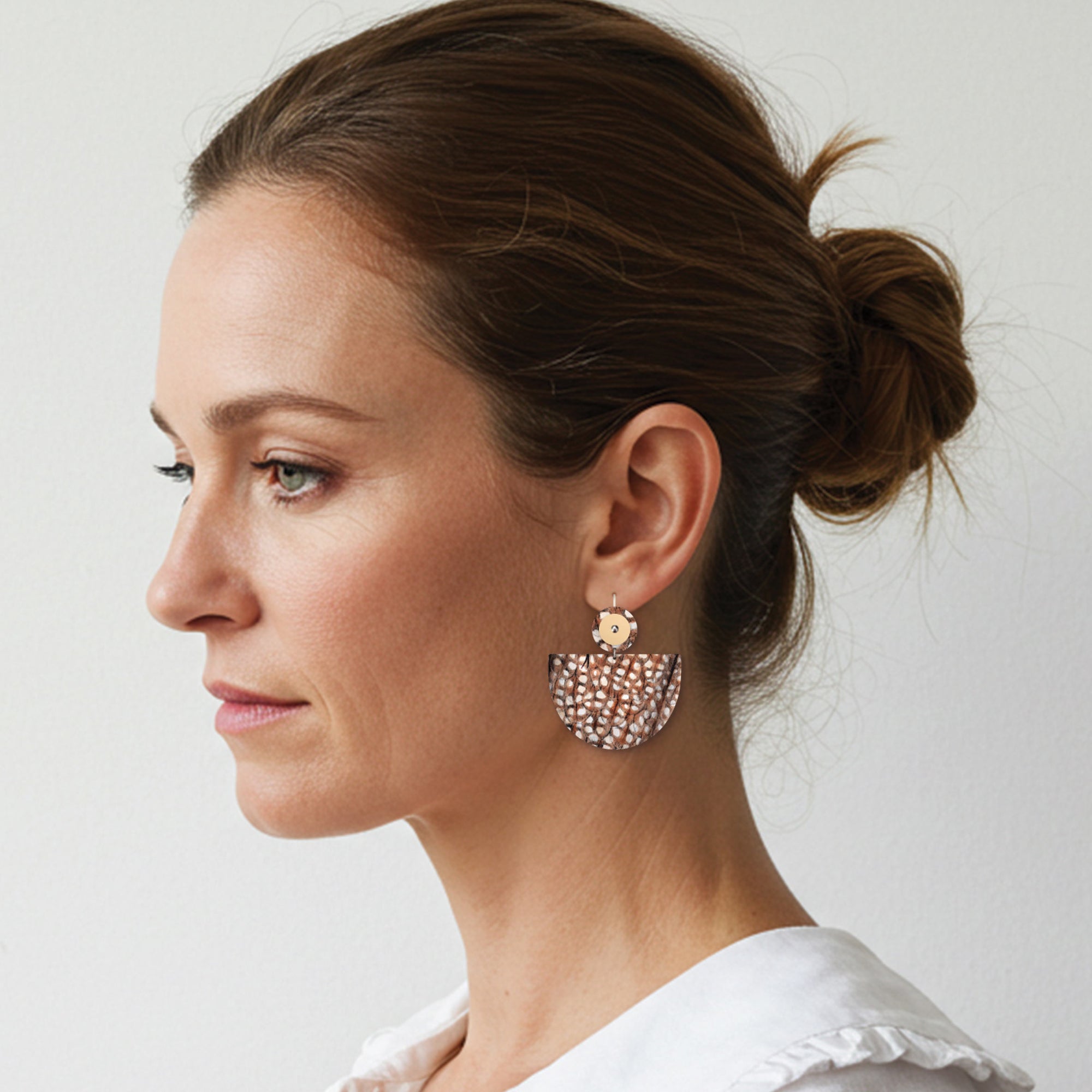 Native Birds Feather & Cuckoo Large Bell Circle Drop Earring