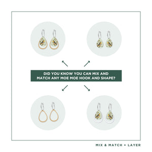 Native Birds Parrot & Pardalote Layered Iconic Outline  Hoop Earring