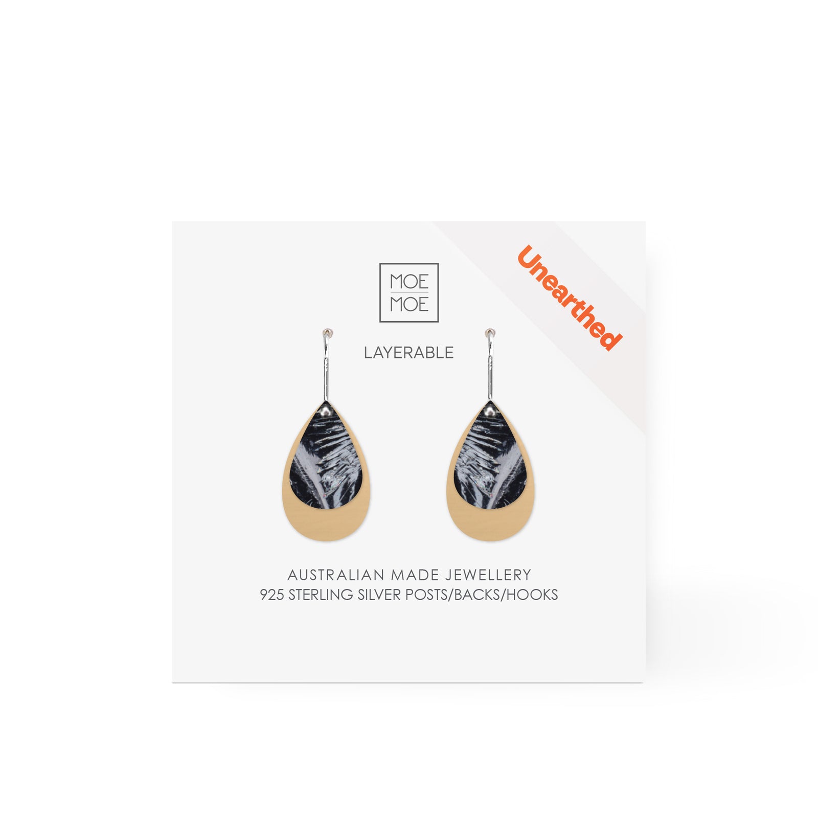 Unearthed Glass Fragments Layered Double Tear Drop Earring