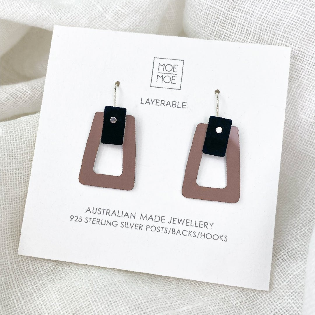 Earth&Stone Clay Small Outline Trestle Drop Earrings