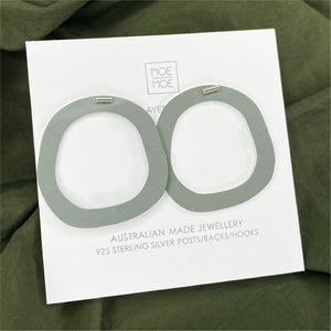 Earth&Stone Olive Organic Halo Stud Earrings
