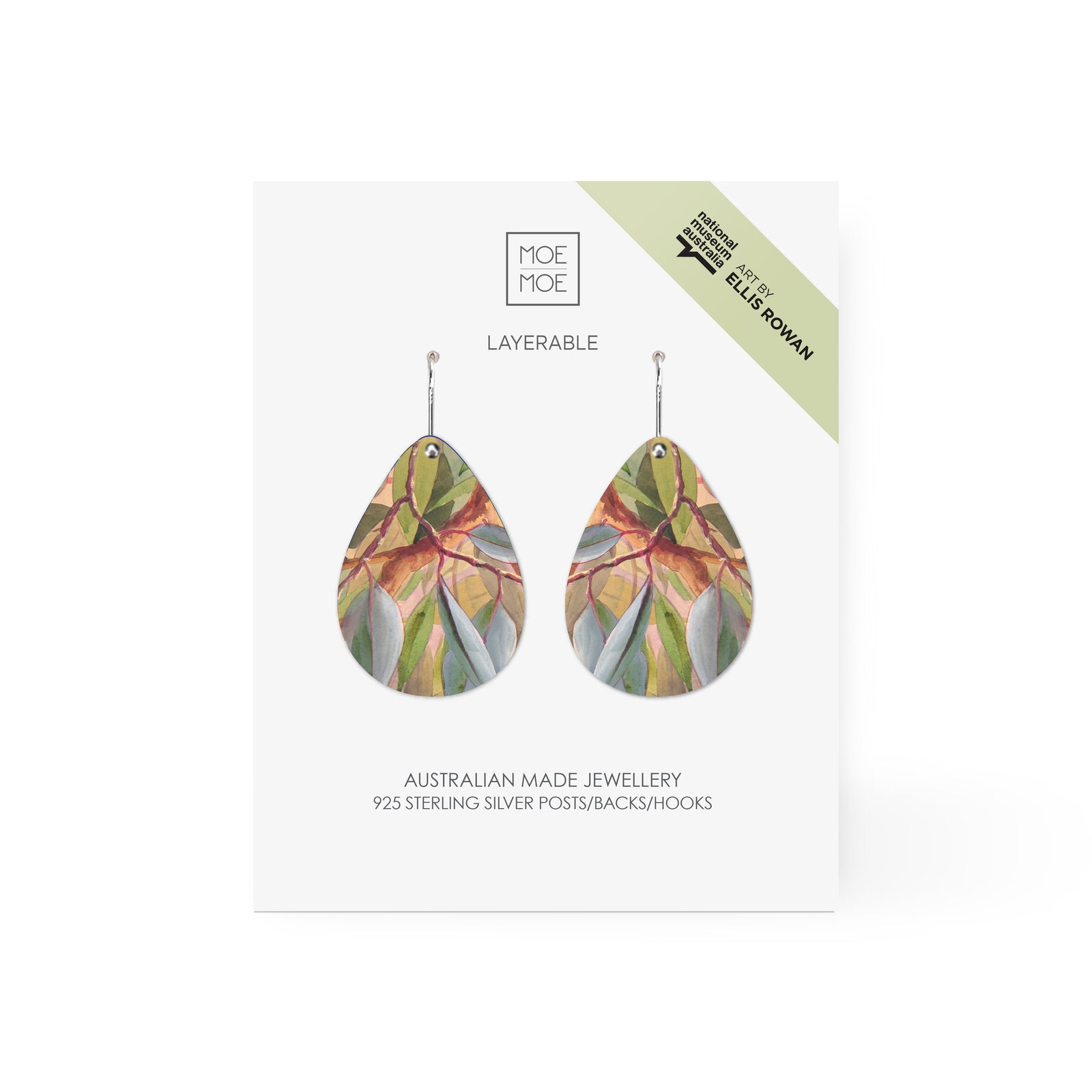 Ellis Rowan Eucalyptus Iconic Tear Drop Earring