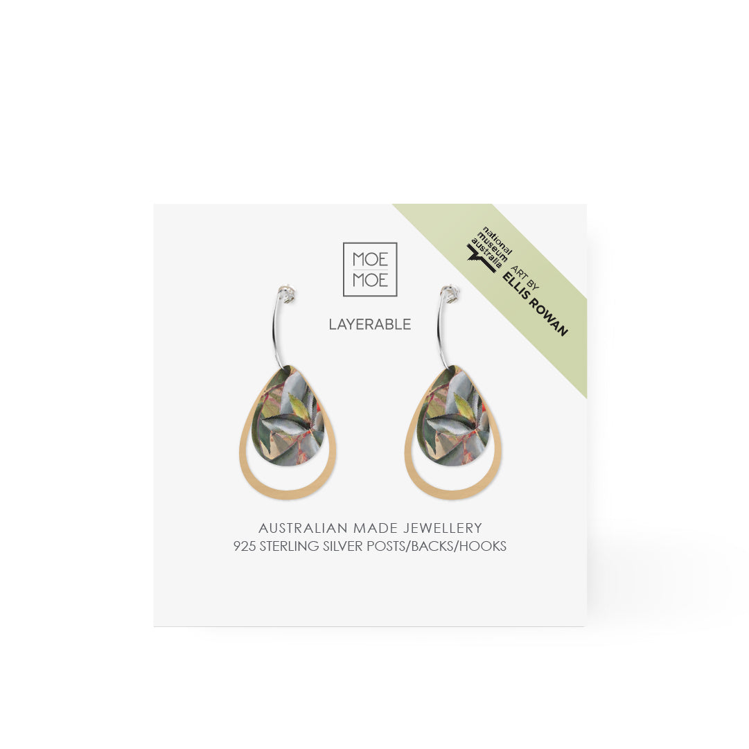 Ellis Rowan Eucalyptus Layered Iconic Outline Hoop