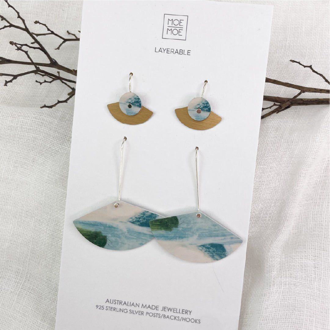 Kiasmin 2 Aura Duo Drop Fan pack Earrings