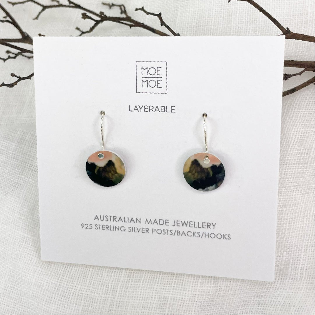 Kiasmin 2 Elegance Small Circle Drop Earrings