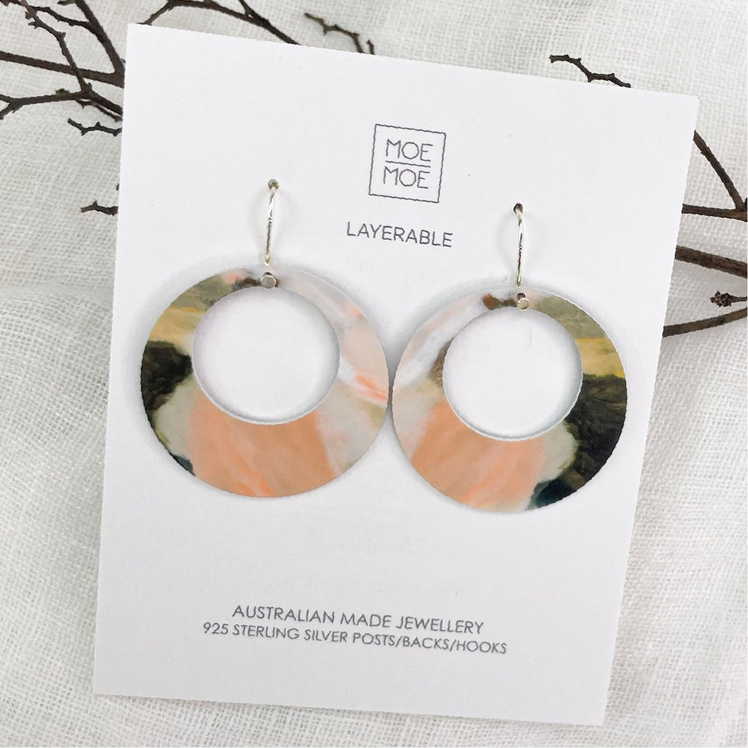 Kiasmin 2 Sunset Retro Drop Earrings
