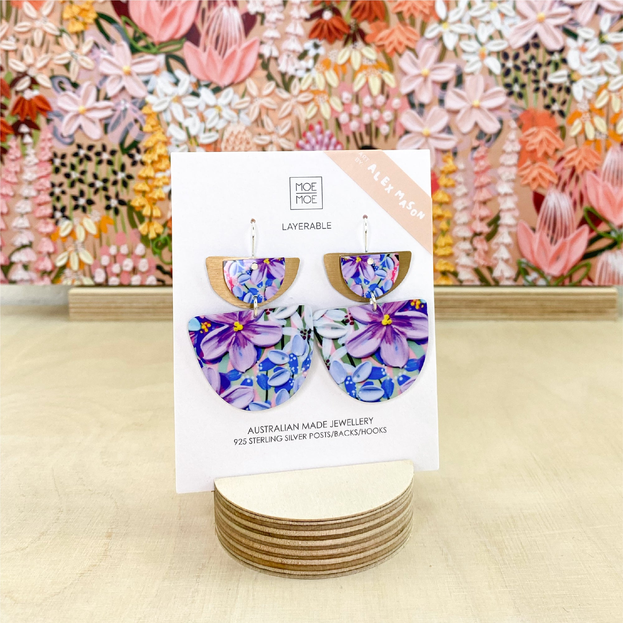 Tear Drop Earrings Gumnuts Layered Double Ellis Rowan - Moe Moe Design
