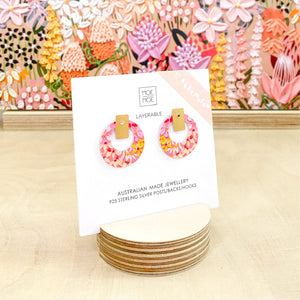 Alex Mason Sorbet Blooms Layered Small Retro Stud Earring