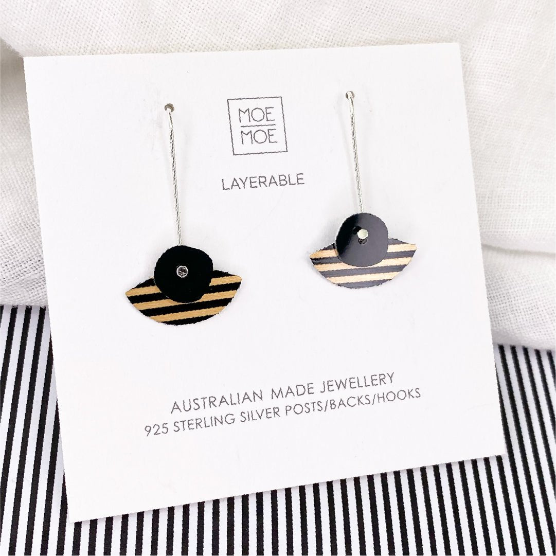 LUXE Ahoy Layered Mini Fan Long Drop Earring