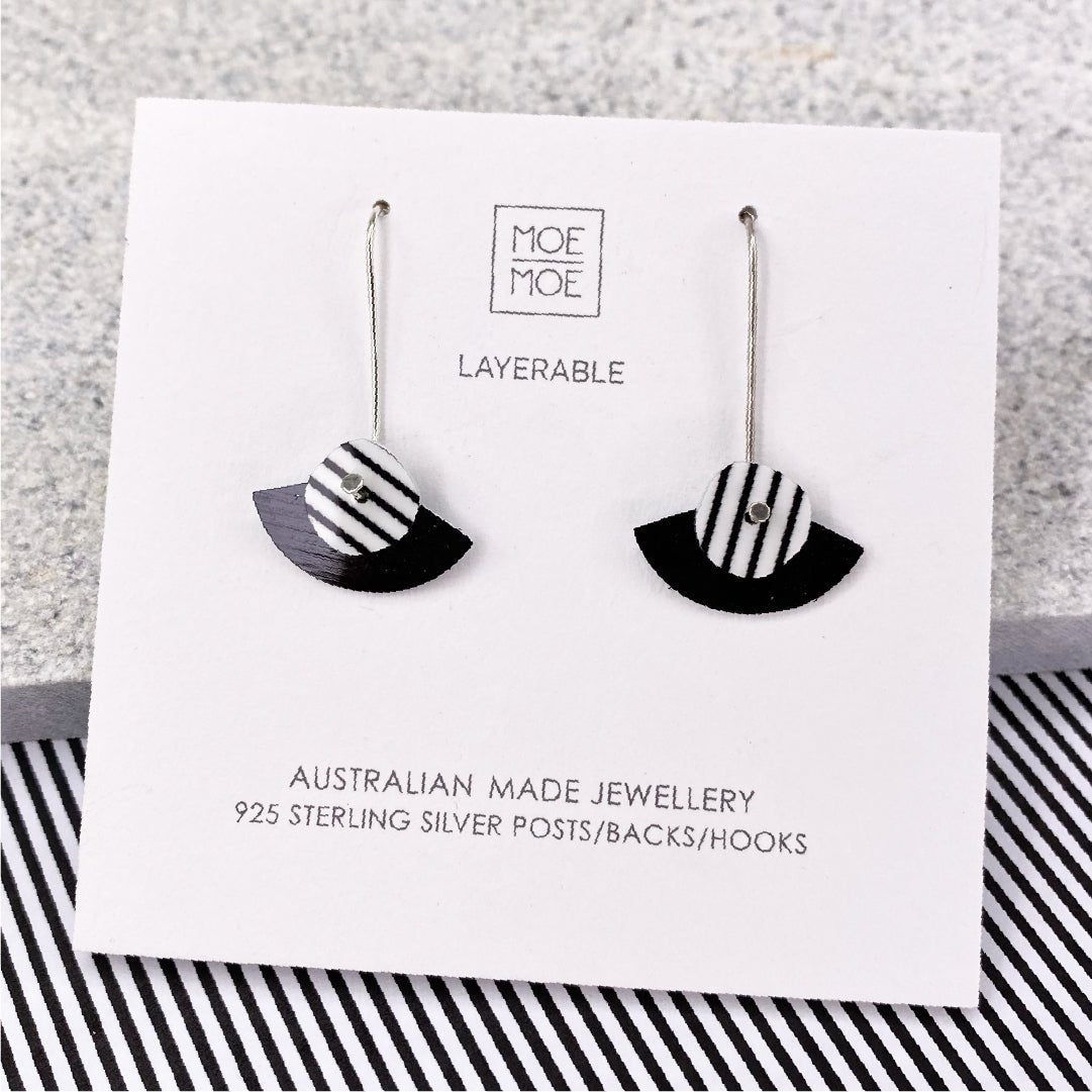 LUXE Fusion Layered Mini Fan Long Drop Earring