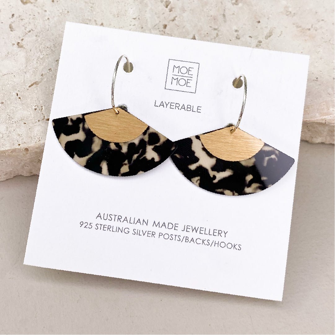 LUXE Moda Layered Fan Hoop Earring