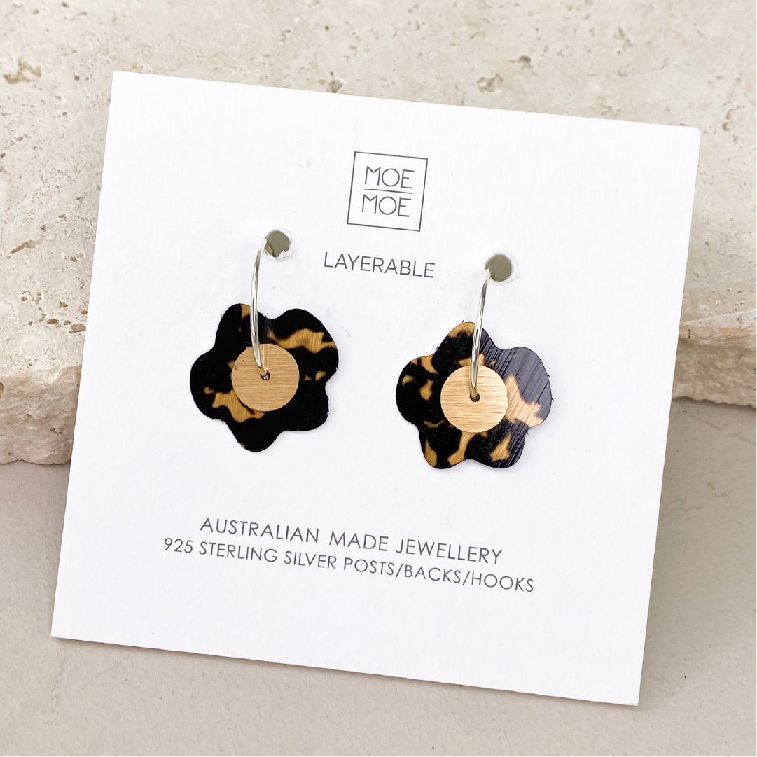 LUXE Moda Layered Flower Hoop Earring