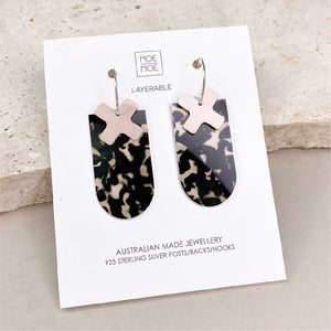 LUXE Moda Layered Kiss Tab Hoop Earring