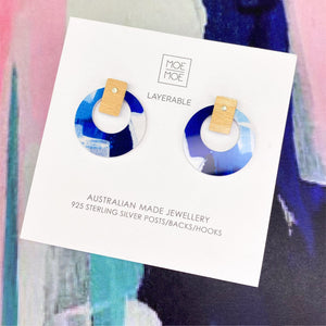 Maggi McDonald Enid Layered Small Retro Stud Earrings