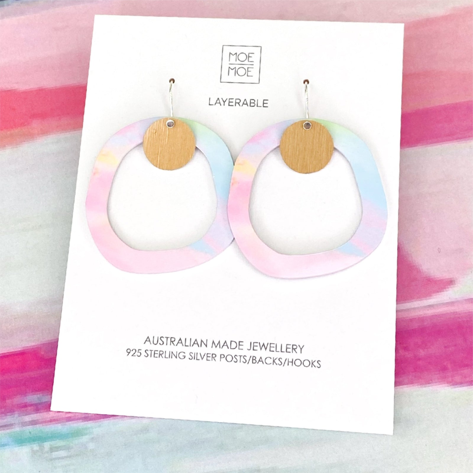 Maggi McDonald Maggi Organic Outline Circle Drop Earrings