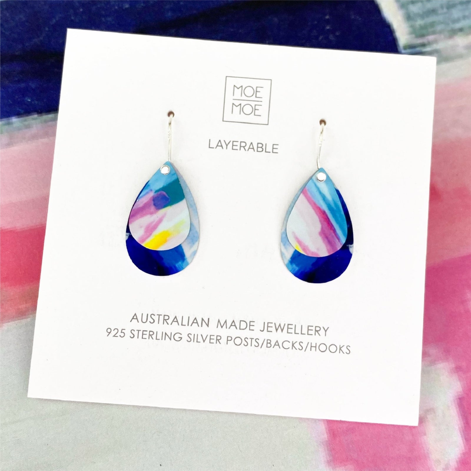 Maggi McDonald Pop Layered Double Tear Drop Earrings