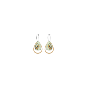Native Birds Parrot & Pardalote Layered Iconic Outline  Hoop Earring