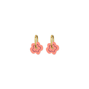 Cami Organic Flower Apricot/Plum Earring