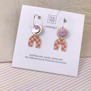 Playful Hues Layered Small Arch Hoop Earrings