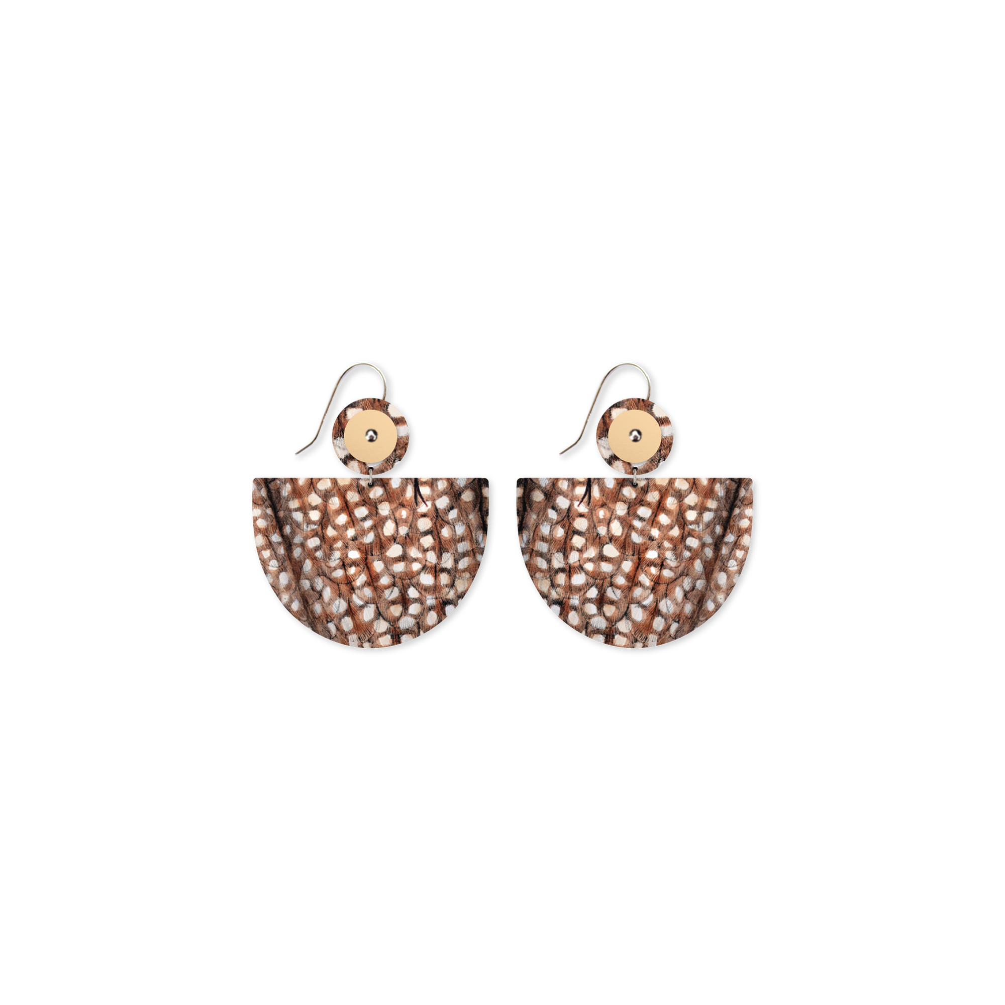 Native Birds Feather & Cuckoo Large Bell Circle Drop Earring