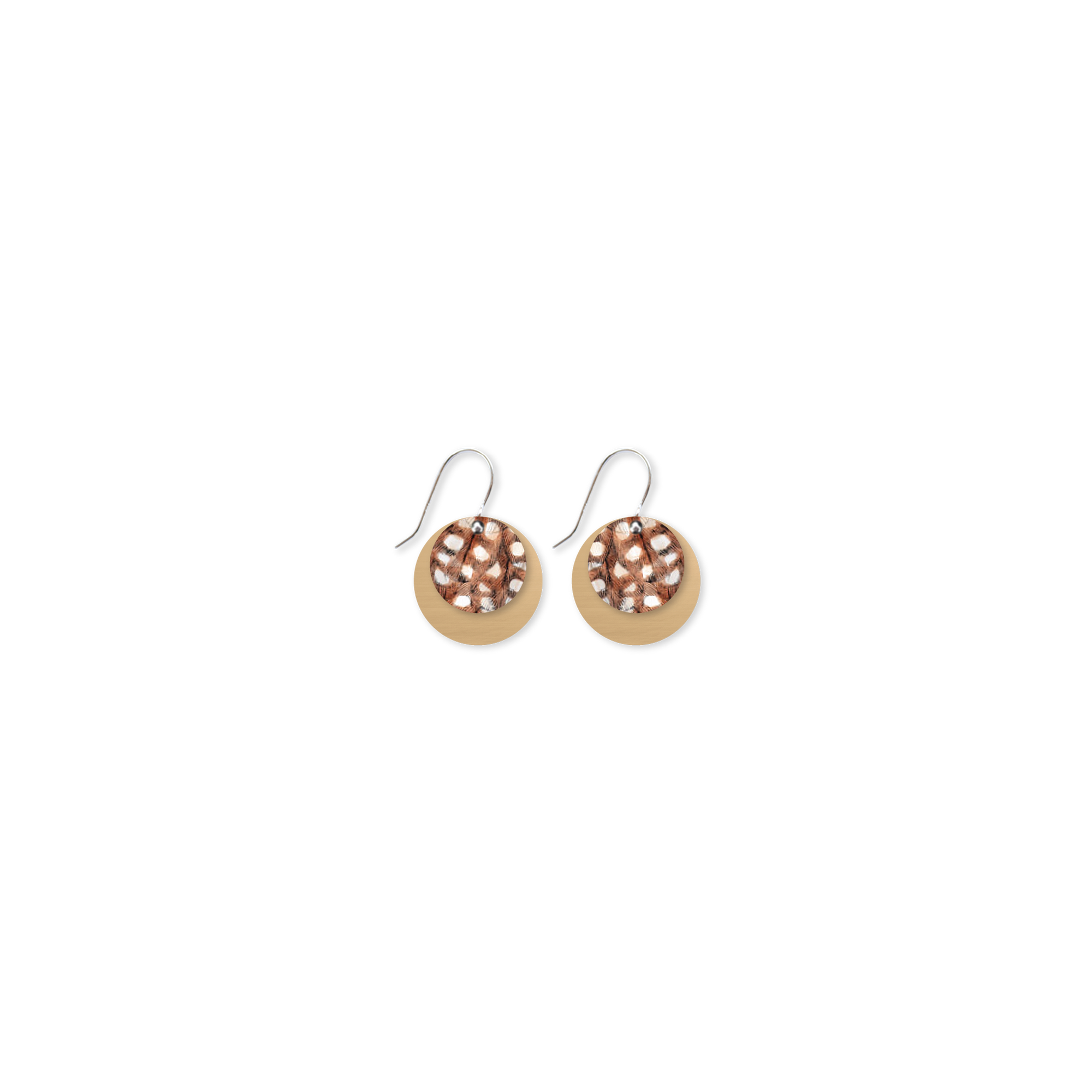 Native Birds Feather & Cuckoo Layered Circle Drop Earring