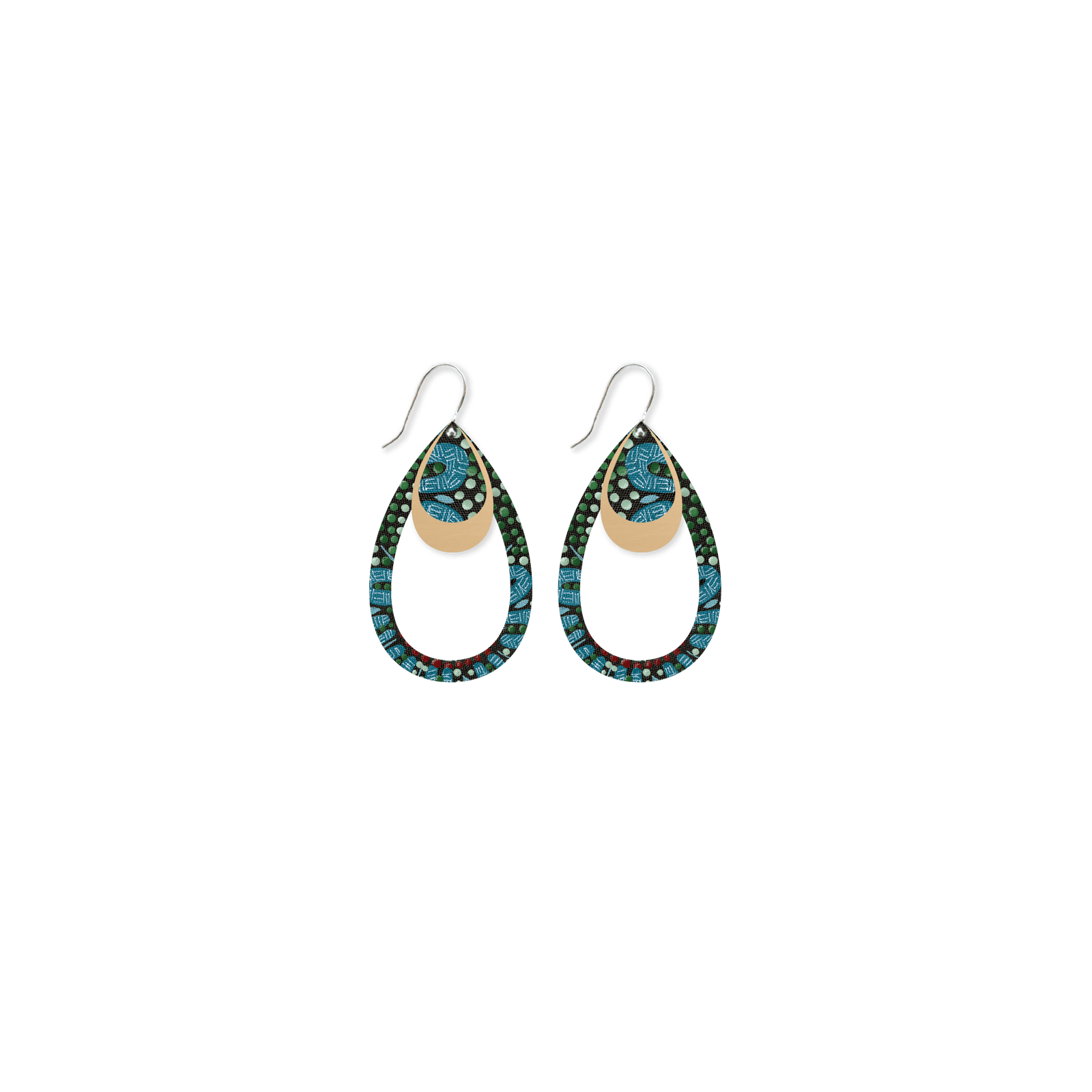 Jellurgal Songlines Layered Outline Teardrop Earring