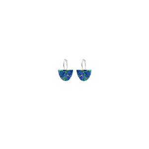 Van Gogh Irises Small Bell Hoop Earrings