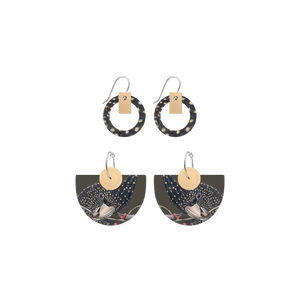 Native Birds Black Cockatoo Bell Halo Pack Earring
