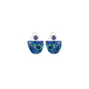 Van Gogh Irises Organic Bell Circle Drop Earrings