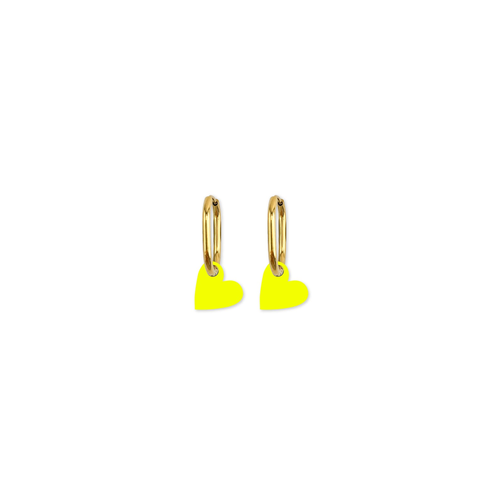 Cami Heart Neon Yellow Earring
