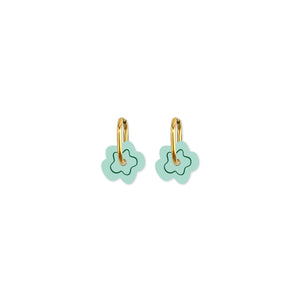 Cami Organic Flower Mint/Pine Earring
