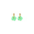 Cami Striped Flower Emerald/Yellow Earring