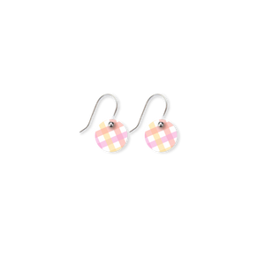 Fairy Floss Gingham Small Circle Drop Earrings