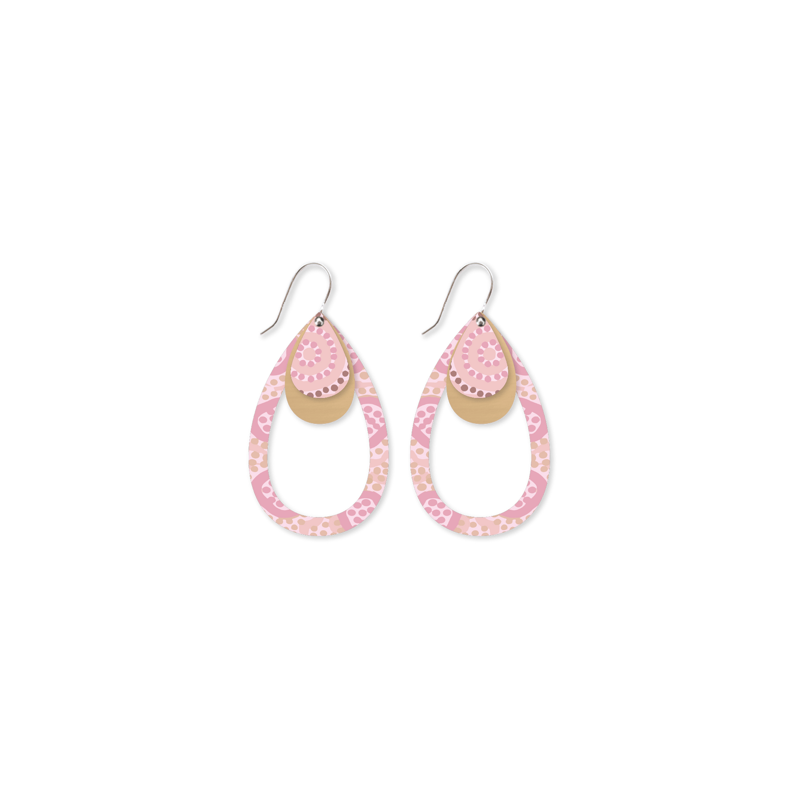 Azeza Possum Ceremony Layered Outline Tear drop Earrings